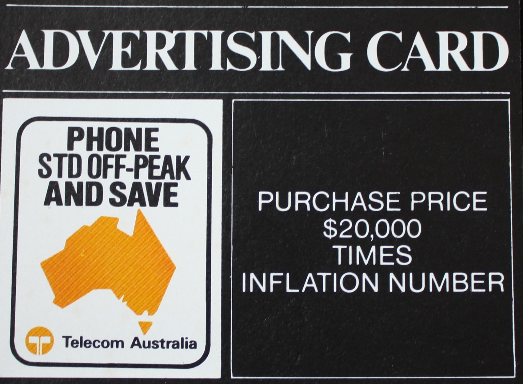 PARTS ONLY - Poleconomy Board Game - #6 Advertising Card Only
