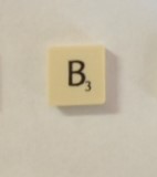 PARTS ONLY - Scrabble Original Board Game (Murfett Regency 1988 Version) - Letter B Tile Only