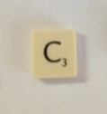 PARTS ONLY - Scrabble Original Board Game (Murfett Regency 1988 Version) - Letter C Tile Only