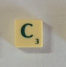 PARTS ONLY - Scrabble Original Board Game (Mattel 2000) - Letter C Tile Only