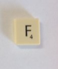 PARTS ONLY - Scrabble Original Board Game (Murfett Regency 1988 Version) - Letter F Tile Only
