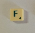 PARTS ONLY - Scrabble Original Board Game (Mattel 2000) - Letter F Tile Only