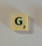 PARTS ONLY - Scrabble Original Board Game (Mattel 2000) - Letter G Tile Only