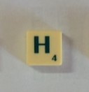 PARTS ONLY - Scrabble Original Board Game (Mattel 2000) - Letter H Tile Only