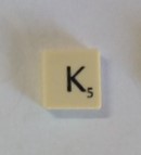 PARTS ONLY - Scrabble Original Board Game (Murfett Regency 1988 Version) - Letter K Tile Only