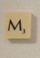 PARTS ONLY - Scrabble Original Board Game (Murfett Regency 1988 Version) - Letter M Tile Only