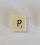 PARTS ONLY - Scrabble Original Board Game (Murfett Regency 1988 Version) - Letter P Tile Only