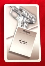 PARTS ONLY - Cluedo "Discover The Secrets" Board Game - (1) Pistol Weapon Card Only