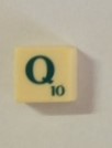 PARTS ONLY - Scrabble Original Board Game (Mattel 2000) - Letter Q Tile Only