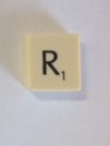 PARTS ONLY - Scrabble Original Board Game (Murfett Regency 1988 Version) - Letter R Tile Only