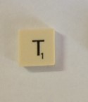 PARTS ONLY - Scrabble Original Board Game (Murfett Regency 1988 Version) - Letter T Tile Only