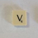 PARTS ONLY - Scrabble Original Board Game (Murfett Regency 1988 Version) - Letter V Tile Only