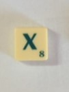 PARTS ONLY - Scrabble Original Board Game (Mattel 2000) Version  - Letter X Tile Only