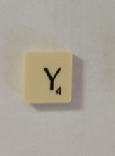 PARTS ONLY - Scrabble Original Board Game (Murfett Regency 1988 Version)- Letter Y Tile Only