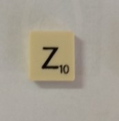 PARTS ONLY - Scrabble Original Board Game (Murfett Regency 1988 Version) - Letter Z Tile Only