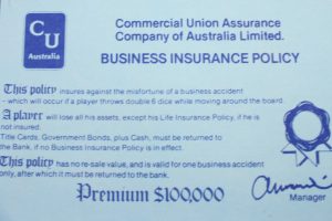 PARTS ONLY - Poleconomy Board Game - Commercial Union Business Insurance Policy