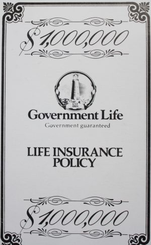 PARTS ONLY - Poleconomy The Game of New Zealand Board Game - (1) Life Insurance Policy Card Only