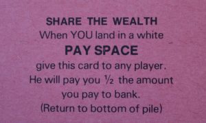 PARTS ONLY -The Game of Life Board Game 1976 New Zealand Version - (16) Share The Wealth Cards