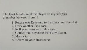 PARTS ONLY - Atmosfear "The Harbingers" Board Game - #5 Fate Card Only