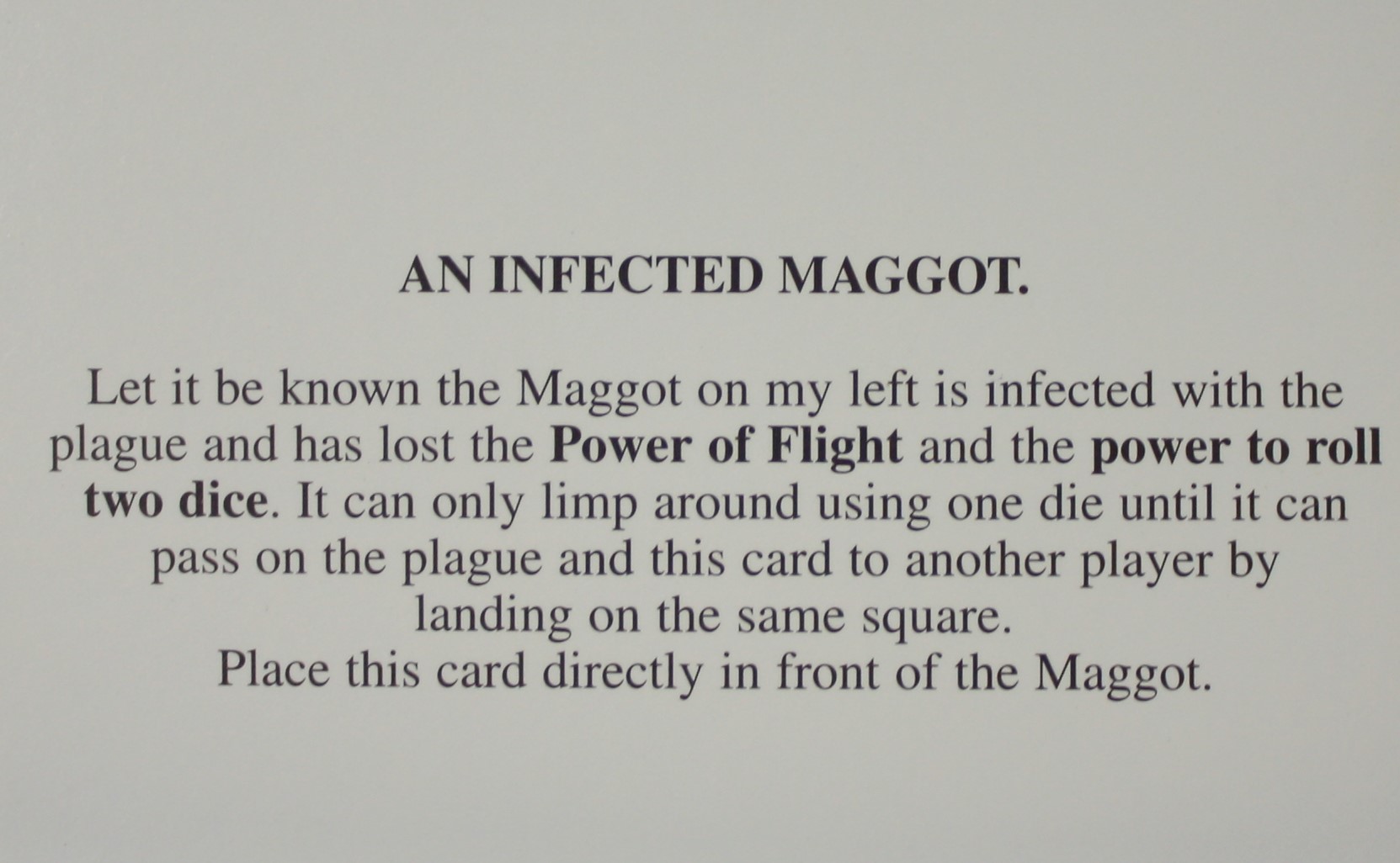 PARTS ONLY - Atmosfear "The Harbingers" Board Game - #6 Fate Card Only