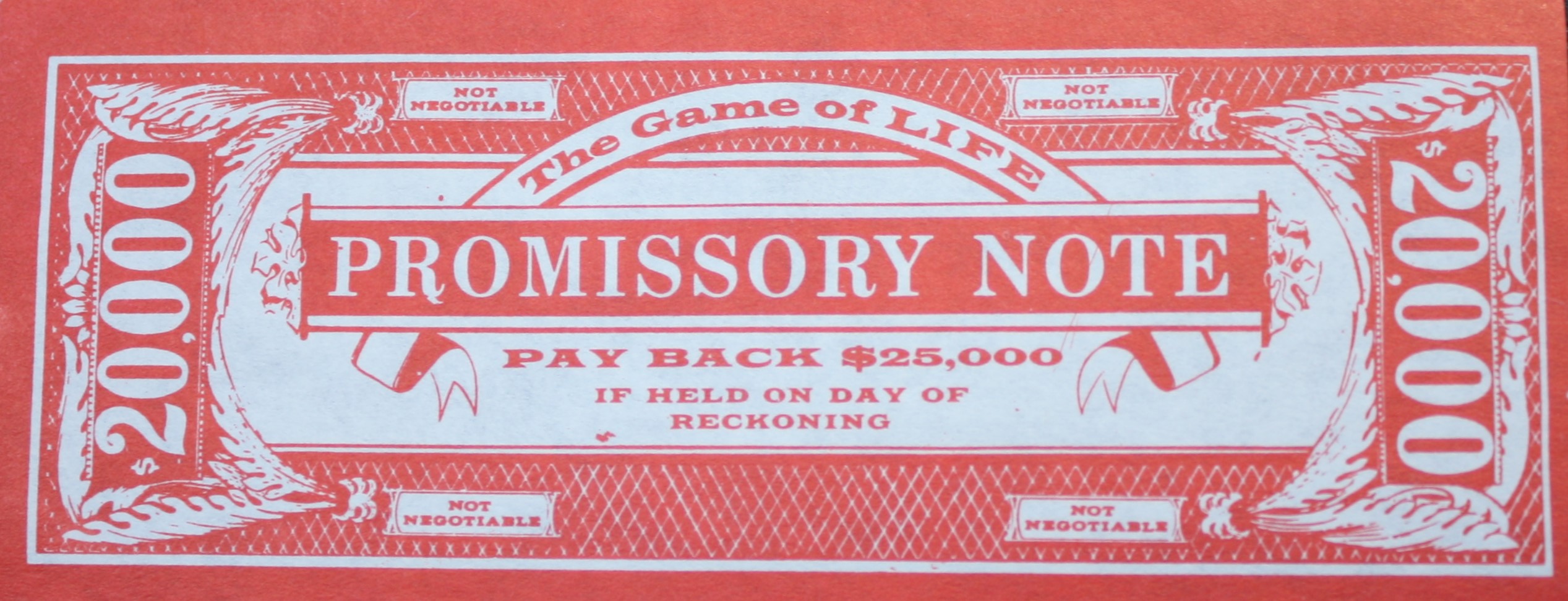 PARTS ONLY -The Game of Life Board Game 1976 New Zealand Version - (45) Pack of $20,000 Promissory Notes