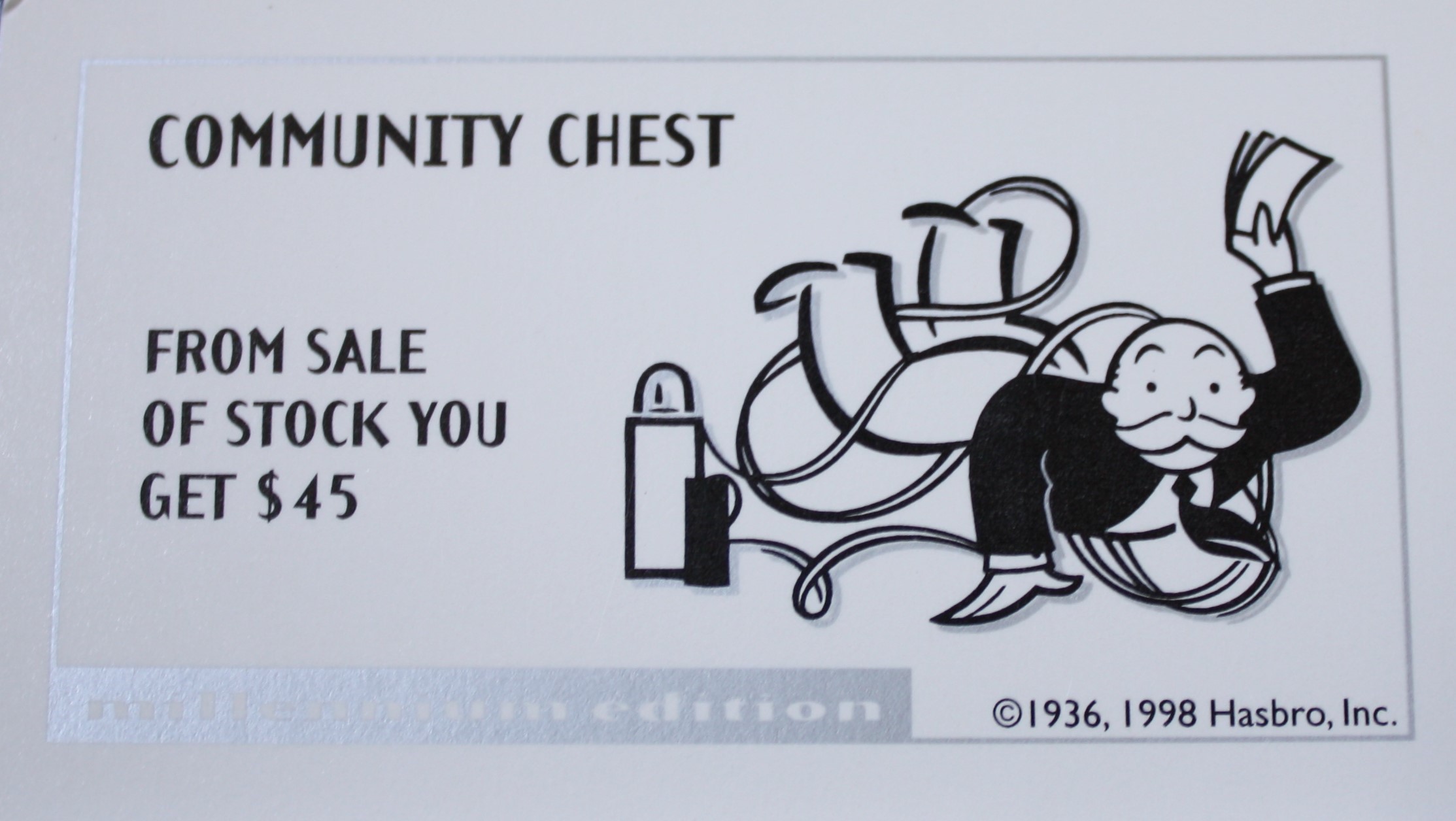 PARTS ONLY - Monopoly Board Game 2000 Millennium Tin Edition - #15 Community Chest Card Only