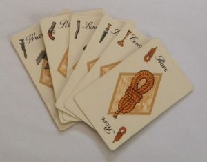 PARTS ONLY - Cluedo Board Game 1999 Version - (1) Pack of 6 Weapon Cards Only