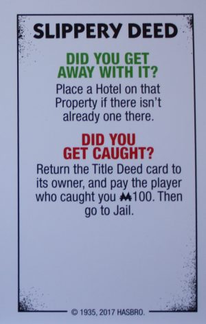 PARTS ONLY - Monopoly Board Game "Cheaters" Edition - Slippery Deed Card Only