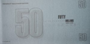 PARTS ONLY - Monopoly Board Game 2000 Millennium Tin Edition - Pack (10) $50 Translucent Money Only