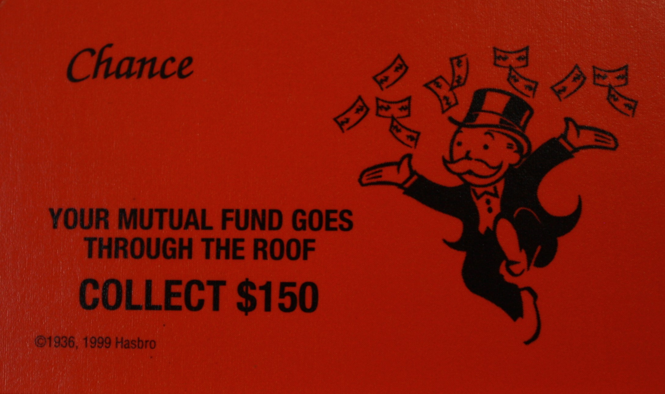 PARTS ONLY - Monopoly 2000 Millennium Board Game - #7 Chance Card Only