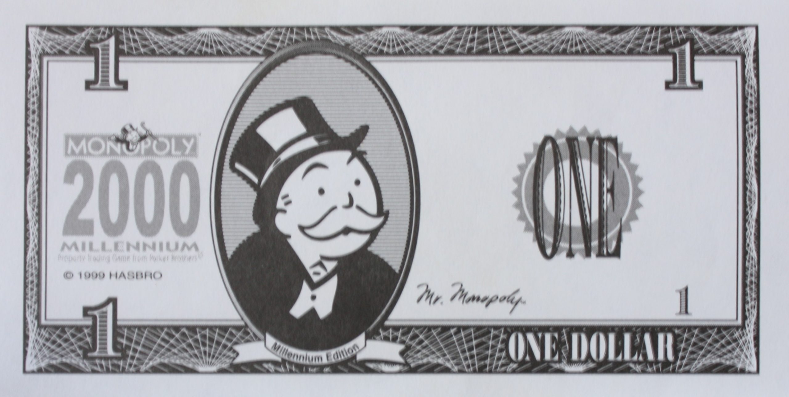 PARTS ONLY - Monopoly 2000 Millennium Board Game - (1) Pack (10) $1 Money Only