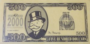 PARTS ONLY - Monopoly 2000 Millennium Board Game - (1) Pack (10) $500 Money Only