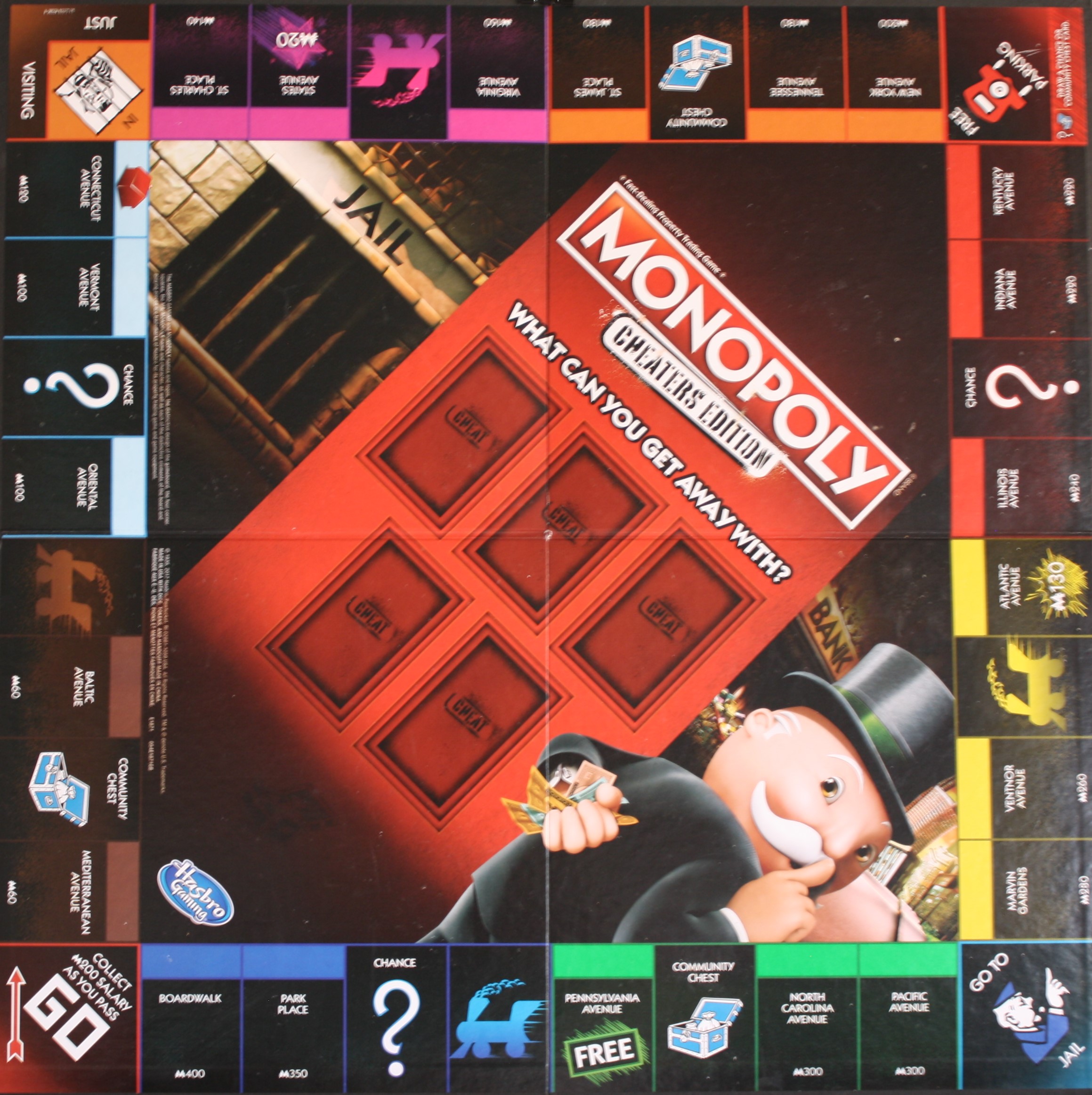 PARTS ONLY -Monopoly Board Game "Cheaters Edition" - Game Board Only
