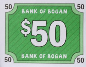 PARTS ONLY -Boganology Board Game Parts - (25) $50 Bogan Money Only