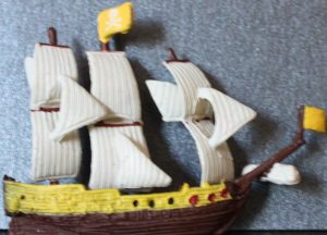PARTS ONLY -Pirateology Board Game Parts - Plastic "The Royal Fortune" Ship Playing Piece