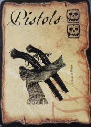 PARTS ONLY - Pirateology Board Game Parts - (1) "Pistols" Card Only