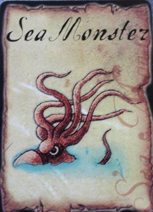 PARTS ONLY - Pirateology Board Game Parts - (1) "Sea Monster" Card Only