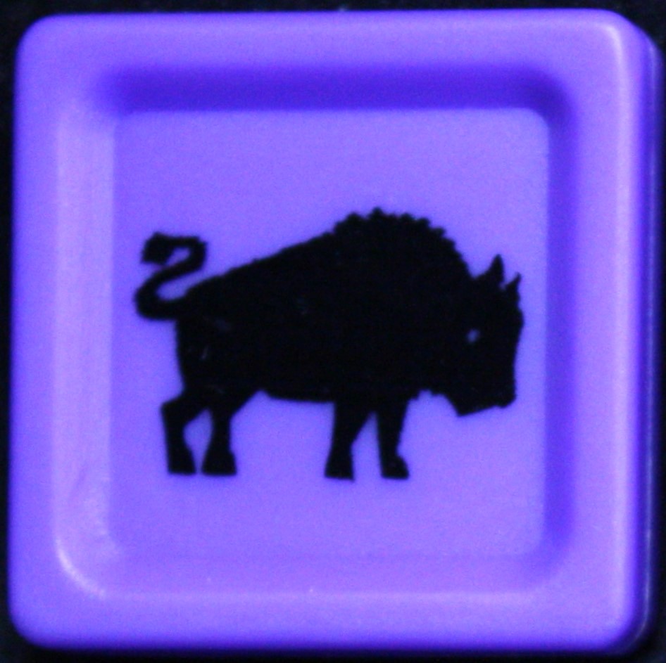 PARTS ONLY - Mandarin Board Game - (1) Purple Buffalo Tile Only