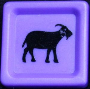 PARTS ONLY - Mandarin Board Game - (1) Purple Goat Tile Only