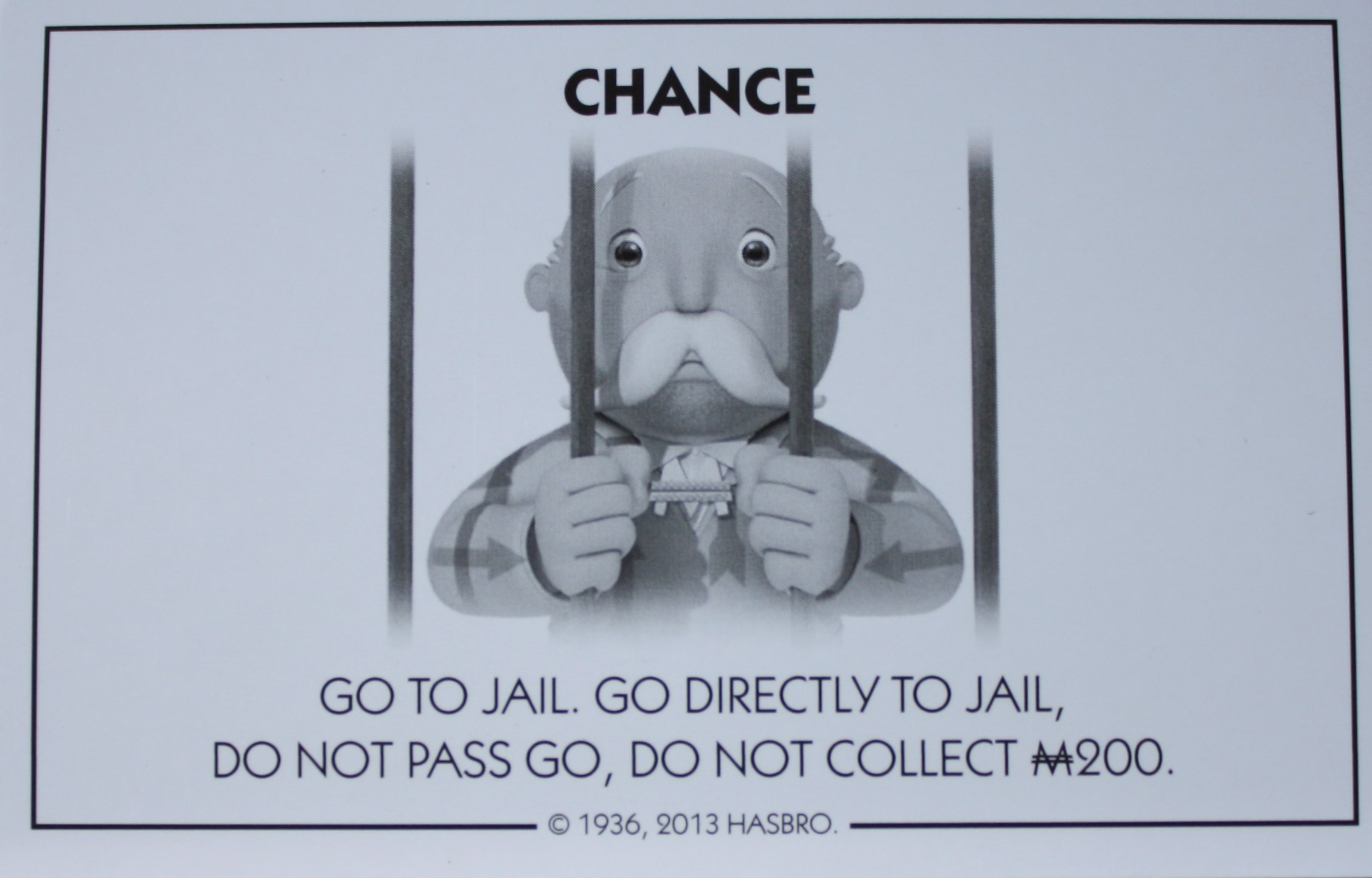 PARTS ONLY - Monopoly Board Game Hasbro 2013 Version - #13 Chance Card Only