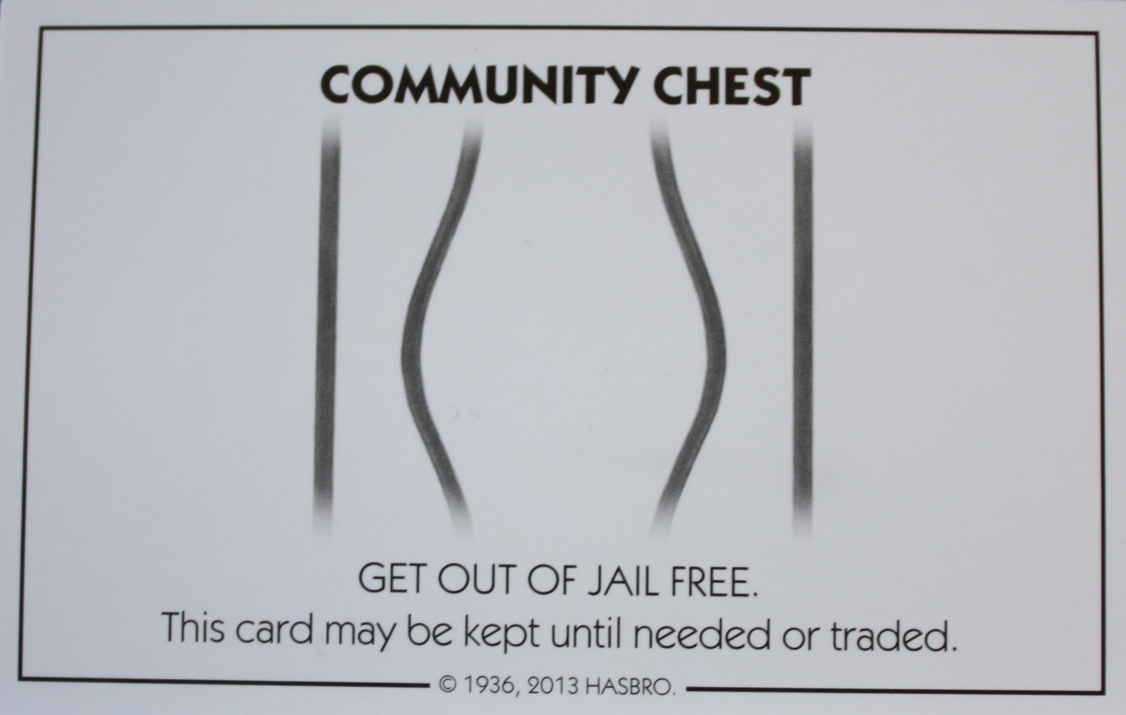 PARTS ONLY - Monopoly Board Game Hasbro 2013 Version - #6 Community Chest Card Only