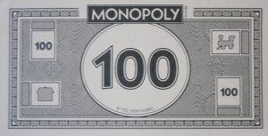 PARTS ONLY - Monopoly Board Game Hasbro 2013 Version - (10) Pack $100 Monopoly Money