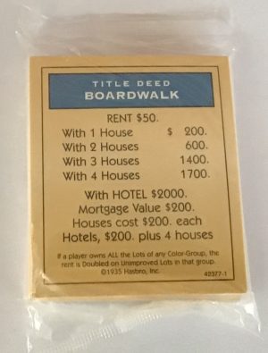 PARTS ONLY -Monopoly Board Game "70th Anniversary" Edition - Title Deed Cards Only (New)