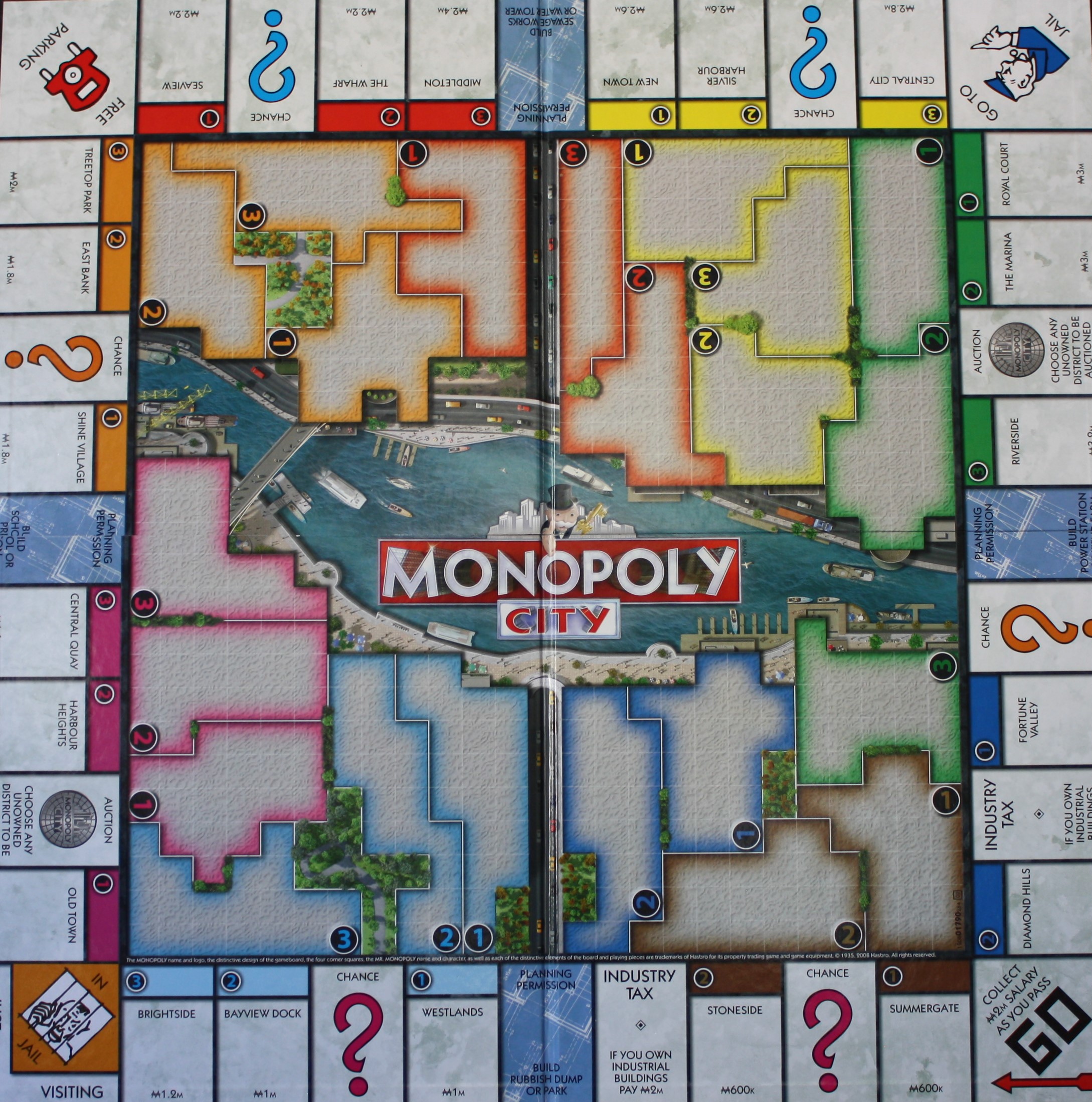 PARTS ONLY - Monopoly Board Game "City Edition"- Game Board Only