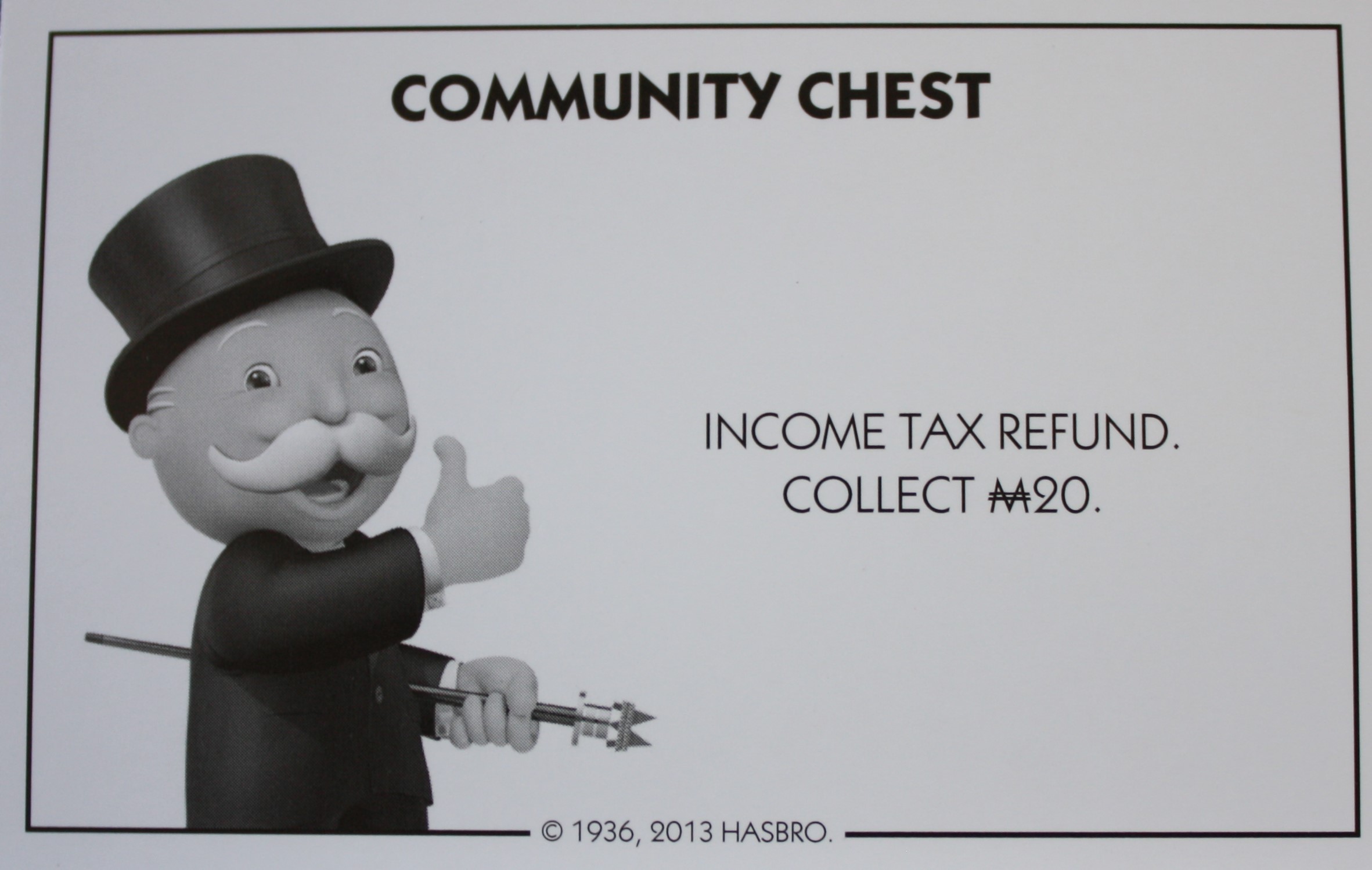 PARTS ONLY - Monopoly Board Game Hasbro 2013 Version - #12 Community Chest Card Only