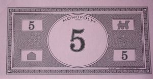 PARTS ONLY -Monopoly Board Game "1935 Deluxe First Edition Classic Reproduction" - Pack (10) $5 Money Only