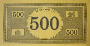PARTS ONLY -Monopoly Board Game "1935 Deluxe First Edition Classic Reproduction" - Pack (10) $500 Money Only