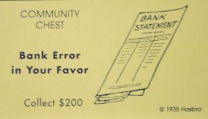 PARTS ONLY -Monopoly Board Game "1935 Deluxe First Edition Classic Reproduction" - #1 Community Chest Card Only