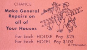 PARTS ONLY -Monopoly Board Game "1935 Deluxe First Edition Classic Reproduction" - #13 Chance Card Only