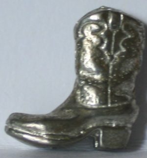 PARTS ONLY - Houston In-A-Box Board Game - (1) Metal Cowboy Boot Token Only